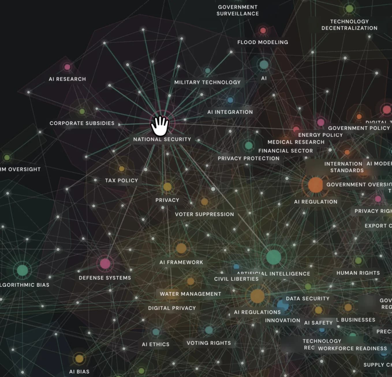 Topic map from a saved simulation run